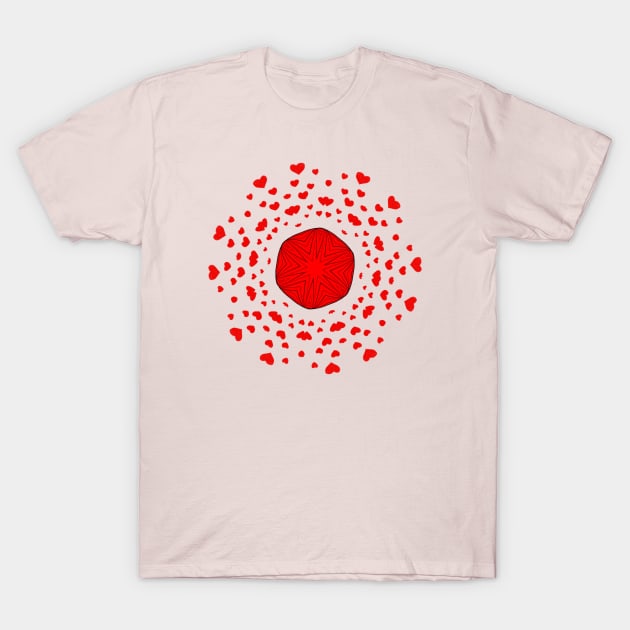 Rain of Little Hearts T-Shirt by RdaL-Design